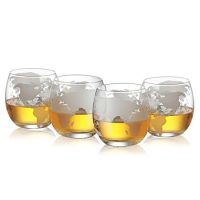 Etched World Globe Glasses