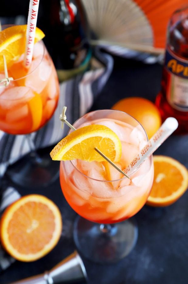 Italian cocktail garnished with orange slice