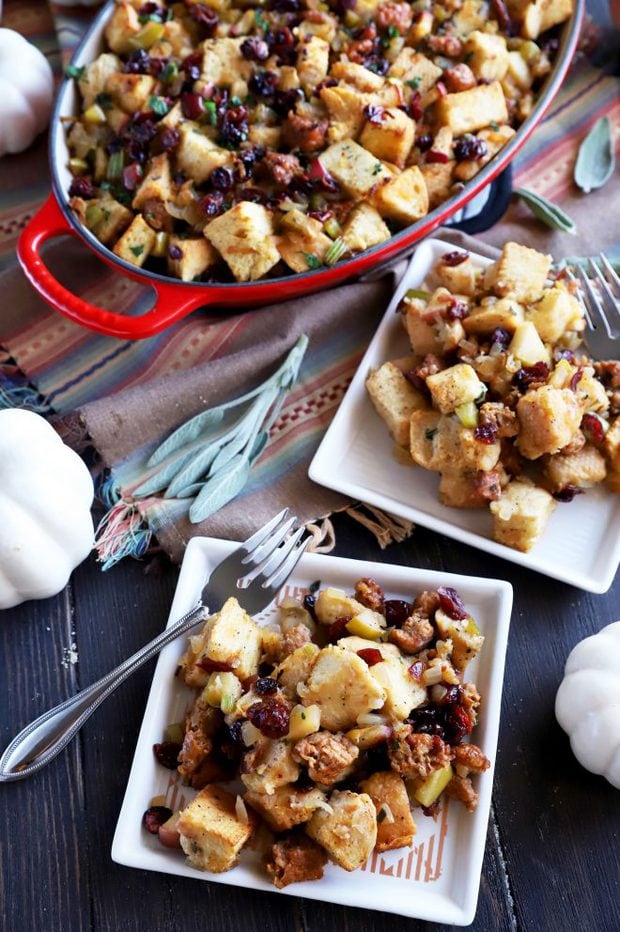 Serving up traditional Thanksgiving stuffing