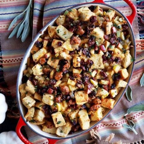 Caramelized Onion Apple and Sausage Stuffing Thumbnail