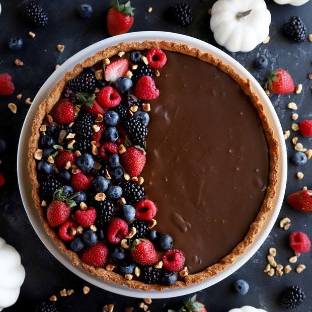 Chocolate Tart with Hazelnut Crust thumbnail image