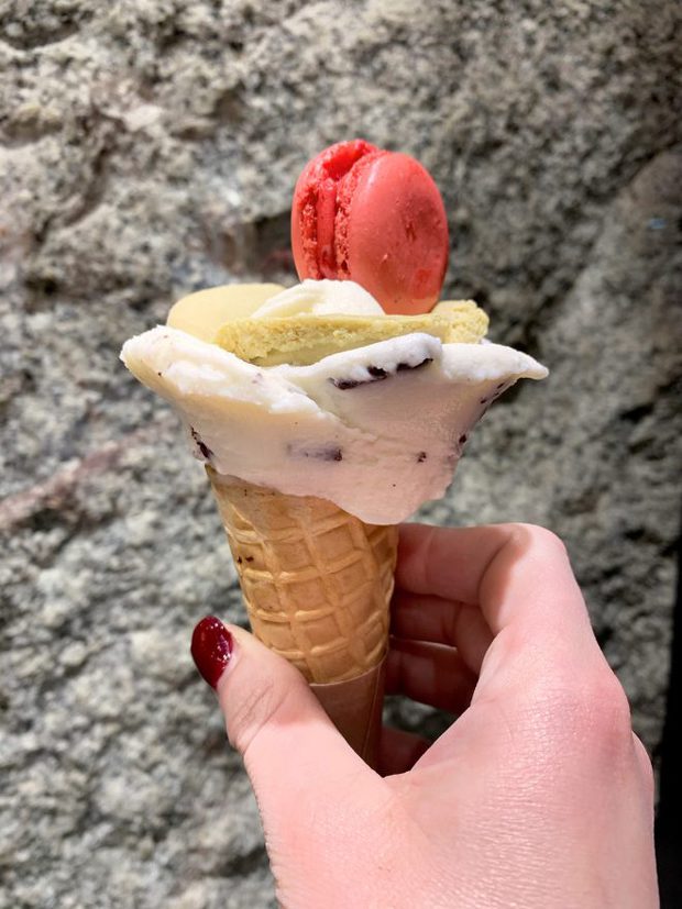 Gelato in Milan in a cone