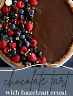 Chocolate Tart With Hazelnut Crust Pinterest Photo