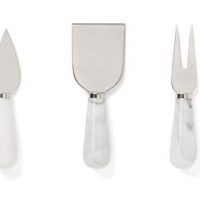 3-Piece White Marble Cheese Knife Set