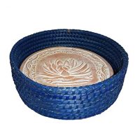Handwoven Bread Roll Basket Lotus Terra-cotta Warming Tile
