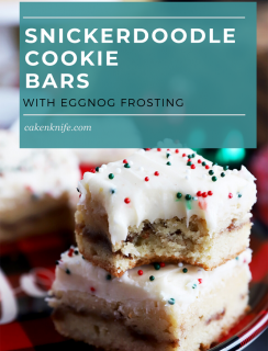 Pinterest image for snickerdoodle cookie bars