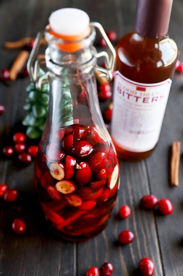 Infused whiskey in a bottle photo