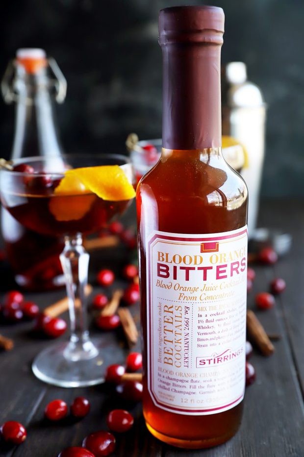 Stirrings blood orange bitters in a bottle