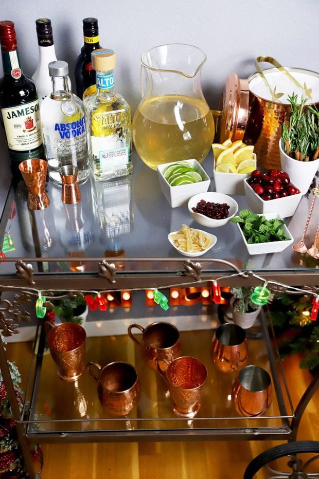 Festive mule bar cart for parties