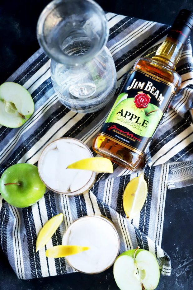 Overhead photo of Jim Beam Apple and Soda cocktails