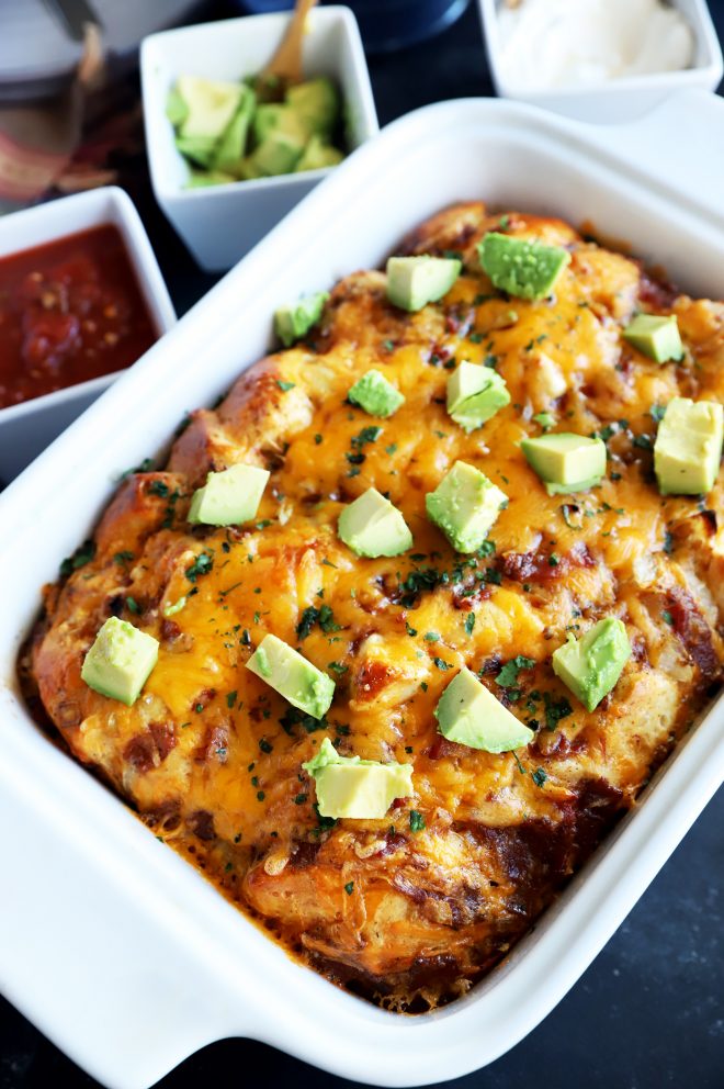 Mexican biscuit bake in a casserole dish image