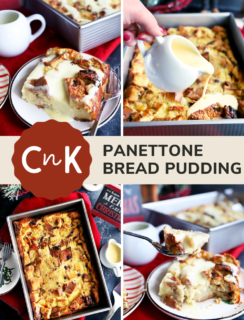 Panettone bread pudding Pinterest image