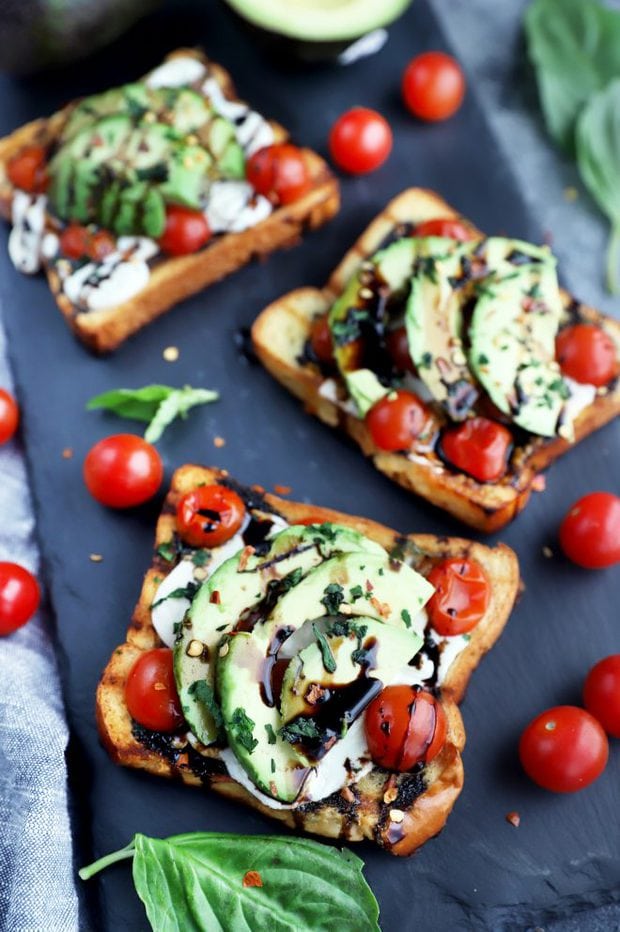 Open faced sandwiches photo