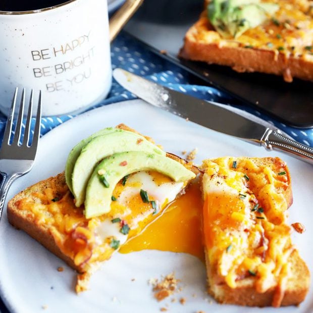 Runny egg yolk in bread picture