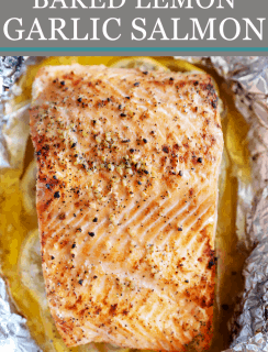 Baked Lemon Garlic Salmon Pinterest Image