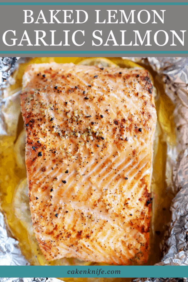 Baked Lemon Garlic Salmon Pinterest Image