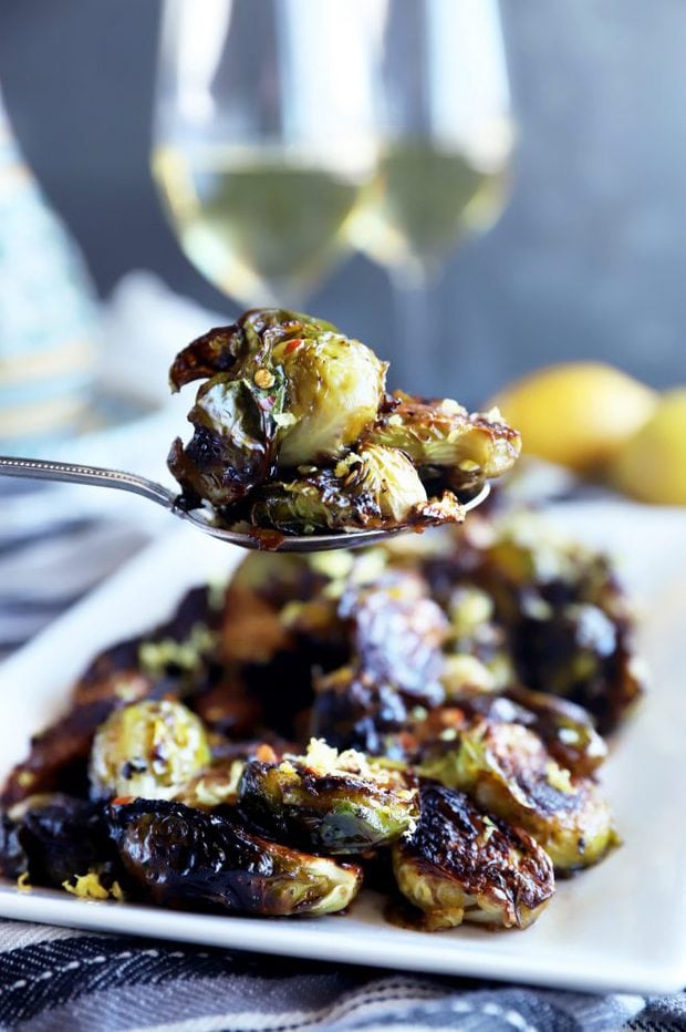 Spoonful of brussels sprouts photo