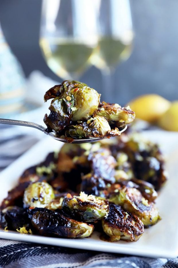 Spoonful of brussels sprouts photo