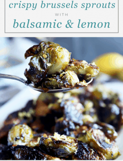 Brussels sprouts with balsamic Pinterest image