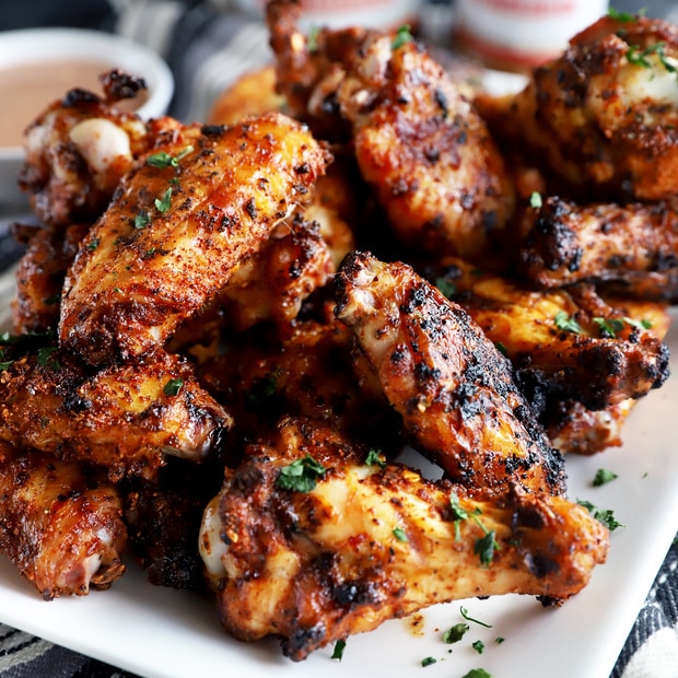 Dry Rub Wings with BBQ Blue Cheese Sauce | Cake 'n Knife