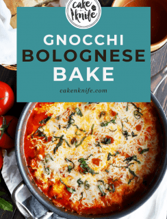 Gnocchi bolognese bake Pinterest image