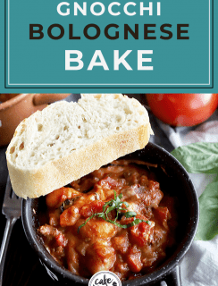 Bolognese bake with gnocchi Pinterest image