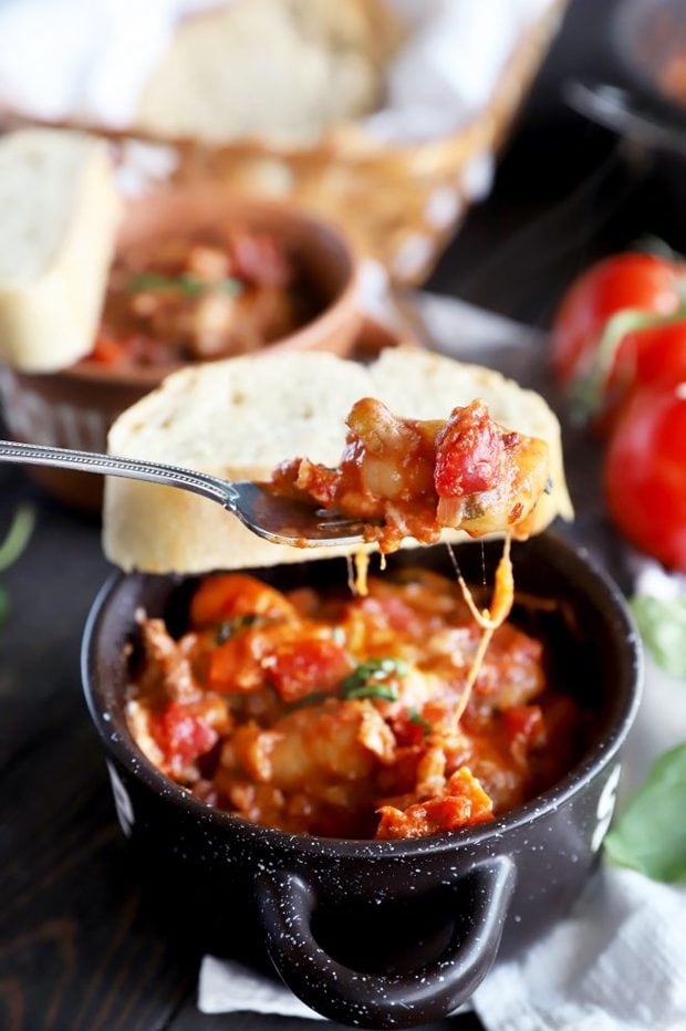 Cheesy gnocchi in a bowl photo