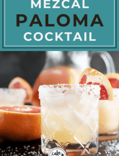 Pinterest image pin for mezcal paloma punch