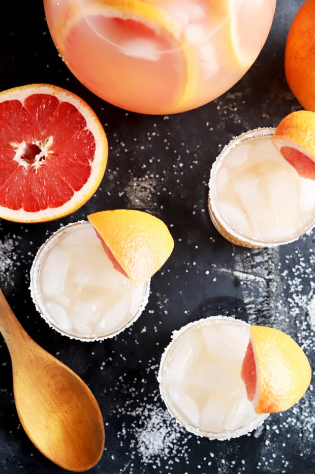 Overhead photo of mezcal punch