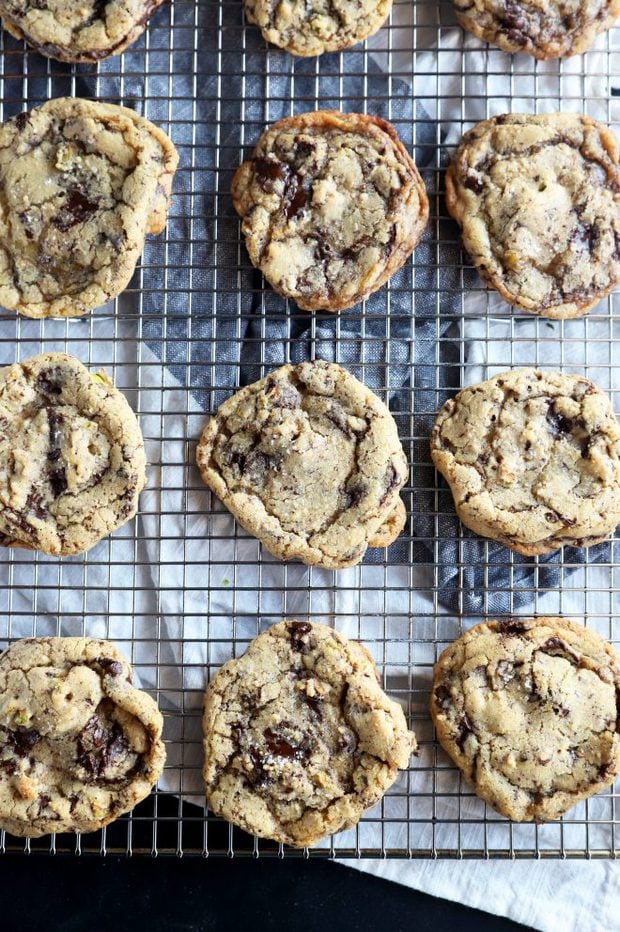 Overhead image of cookies cooling