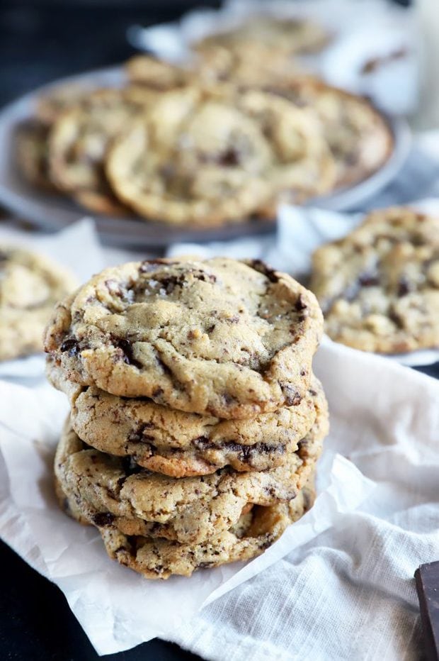 Side photo of cookies in a pile