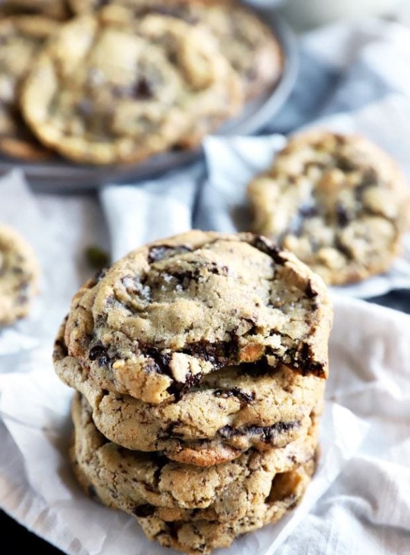 Stack of chocolate cookies image