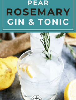 Pear rosemary gin and tonic Pinterest image