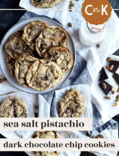 Sea Salt Pistachio Dark Chocolate Chip Cookies Pinterest Photo