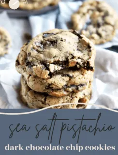 Sea Salt Pistachio Dark Chocolate Chip Cookies Pinterest Picture