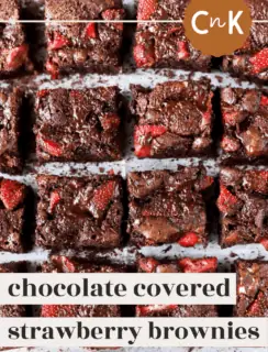 Chocolate Covered Strawberry Brownies Pinterest Graphic