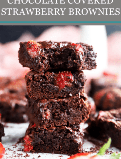 Pinterest graphic for Chocolate Strawberry Brownies