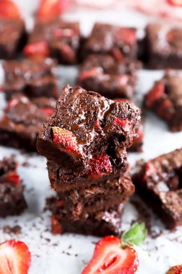 Stack of chocolate brownies