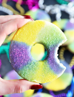 Hand holding a sugar cookie photo