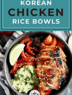 Korean Spicy Chicken Rice Bowls Pinterest Image