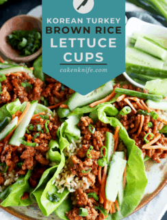 Pinterest image for Korean ground turkey and rice lettuce wraps