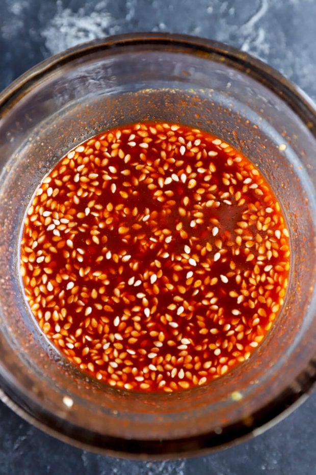 Overhead picture of Korean sauce 