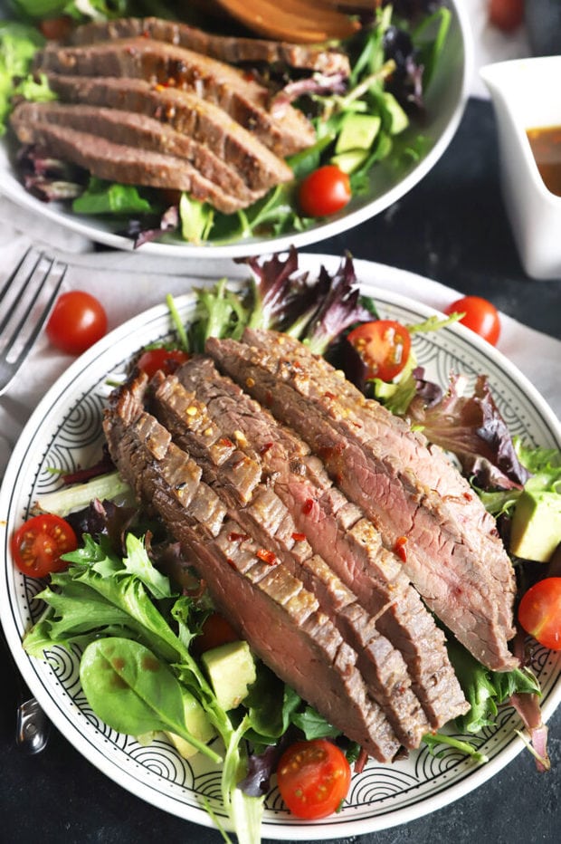 Miso marinated steak salad recipe