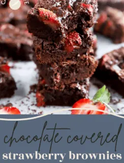 Chocolate Covered Strawberry Brownies Pinterest Image