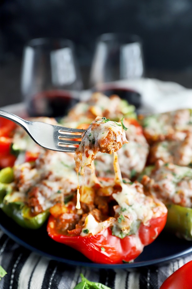 Cheese pull Italian stuffed peppers image