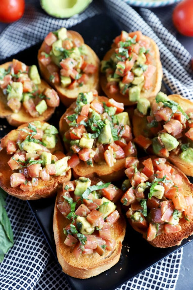 Easy avocado bruschetta photo