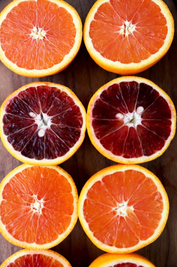 Blood orange and cara cara orange halves picture