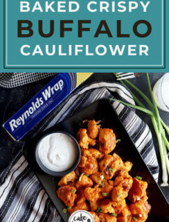 Pinterest image for baked crispy cauliflower