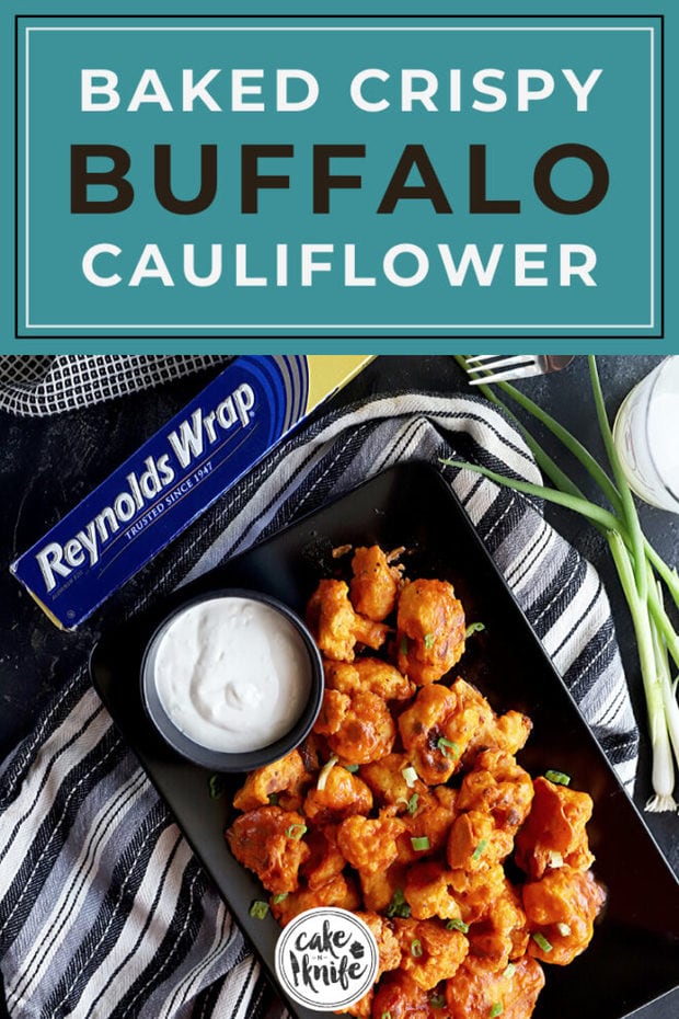 Pinterest image for baked crispy cauliflower