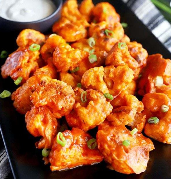 Baked crispy buffalo cauliflower thumbnail image